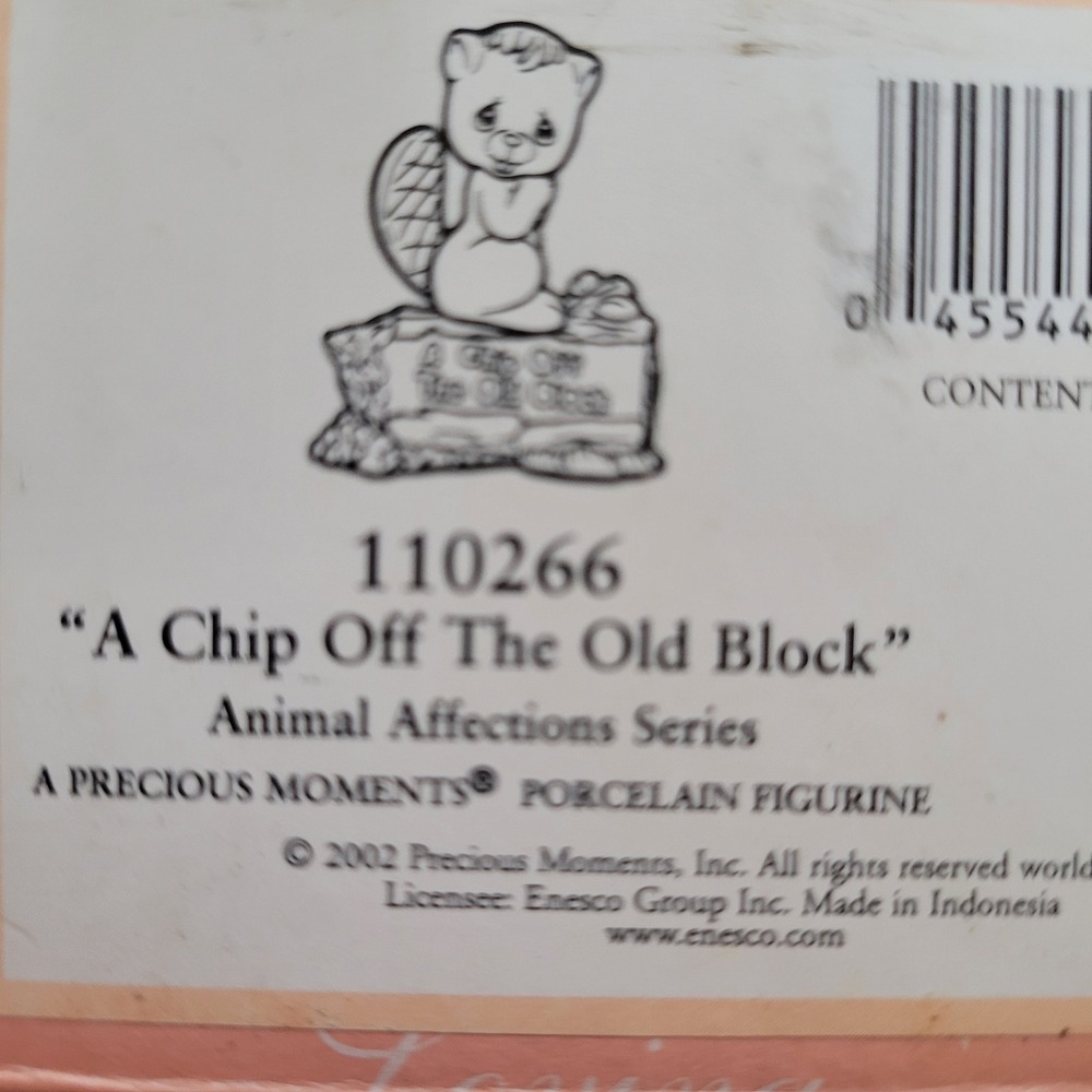 Precious Moments A Chip Off The Old Block Beaver Figurine 110266 2002